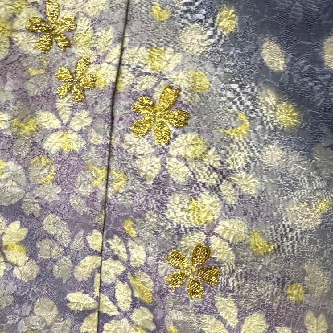 お*様 正絹 振袖 刺繍 桜吹雪 紋意匠 未仕立て品 仮絵羽