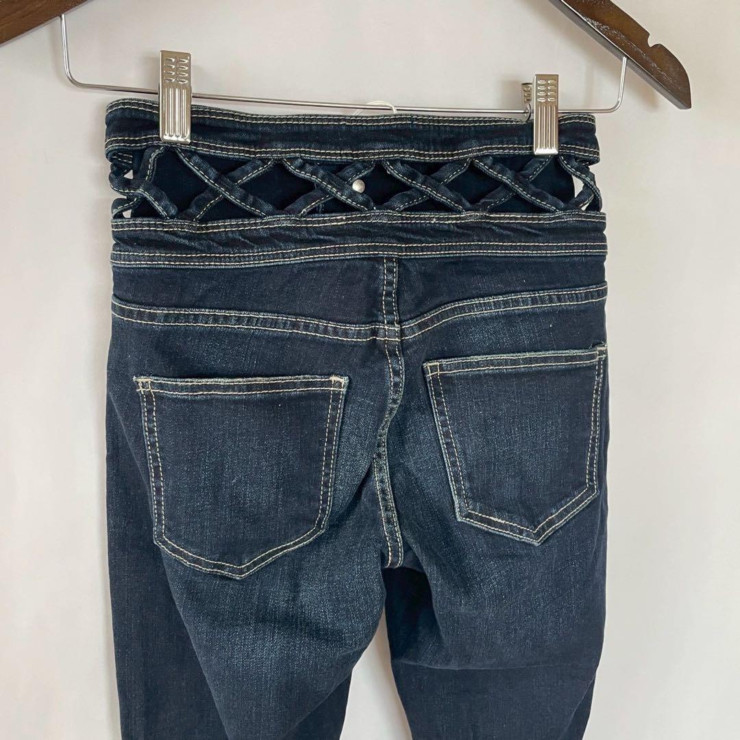 新品タグ付き　GYDA ハイウエスト　クロススキニー　デニム　M 美品　ジェイダ