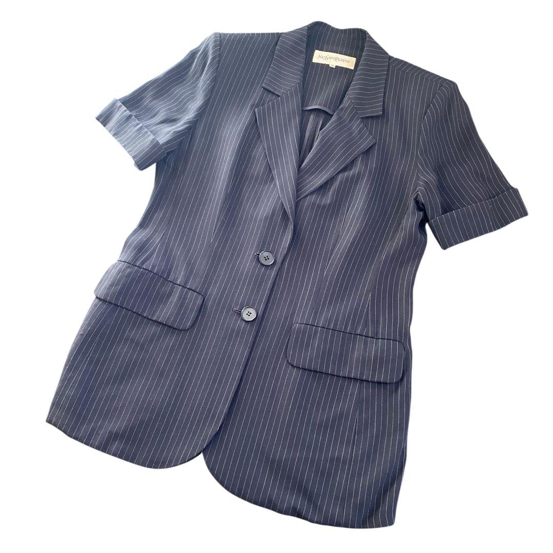 美品　yves saint laurent テーラード　ジャケット　ストライプ