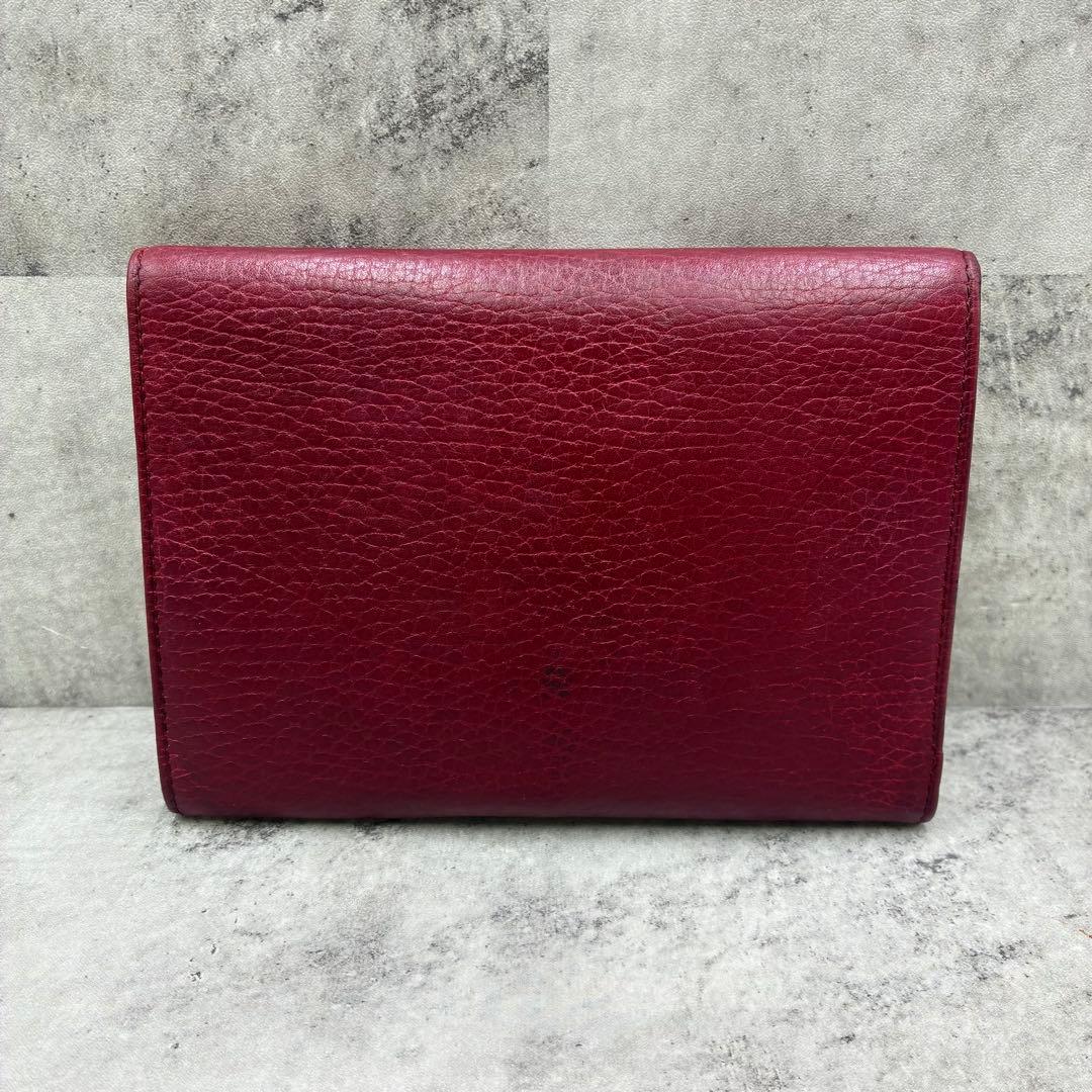 ✨美品✨カルティエ　マストライン　三つ折り財布　がま口　カーフレザー　ボルドー