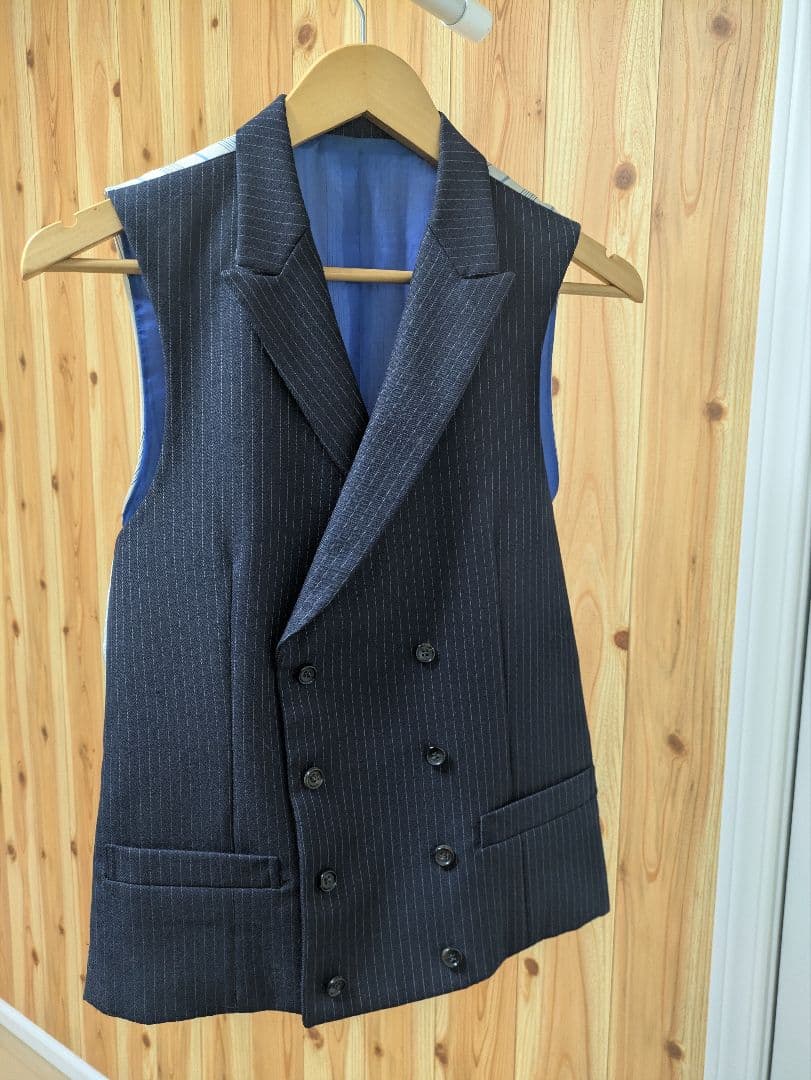 JOHN LAWRENCE SULLIVANネイビーブルー ダブルブレストベスト