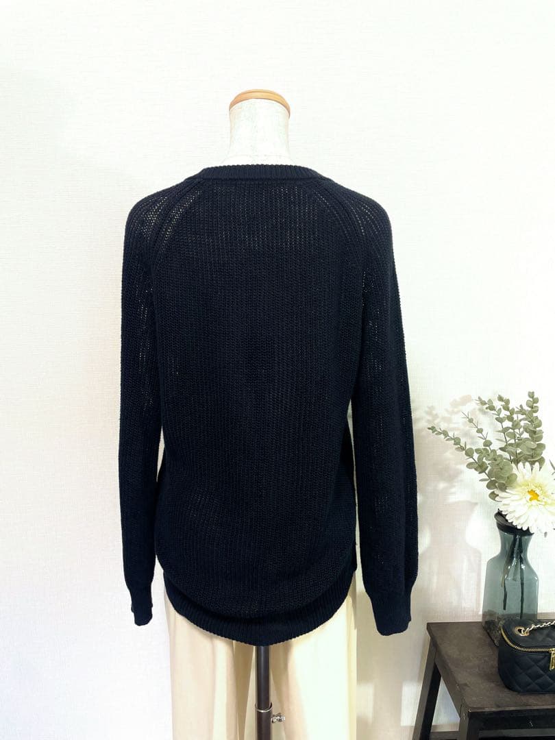 theory luxeリネンメッシュニットプルオーバーネイビー 定価2.6万円