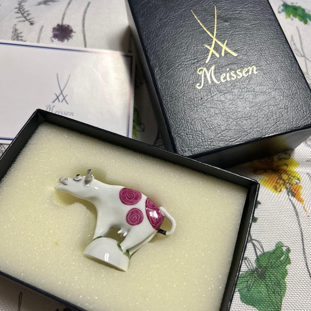 MEISSEN マイセン　置物　フィギュリン　干支　牛　丑　うし　ウシ　ブルー