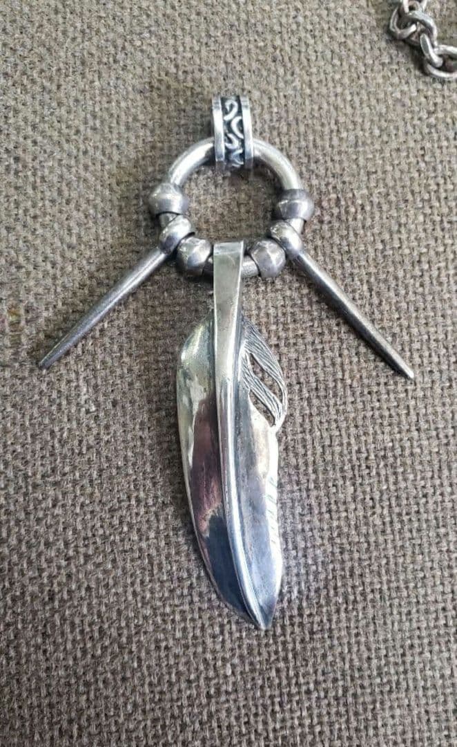 インディアンジュエリー 特大 フェザー トップ 10cm 40ｇ
