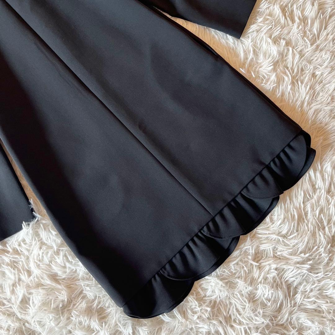 美品✨ ヨーコチャン スカラップドレス ロングスリーブ ワンピース ブラック M