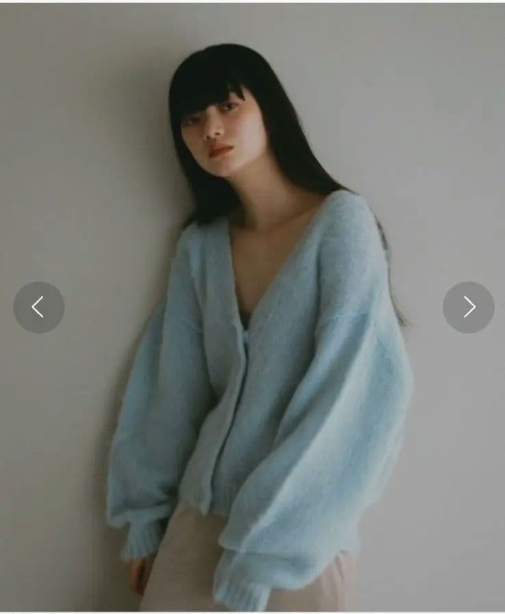 CASA FLINE 24AWモヘアニットカーディガン　ブルー