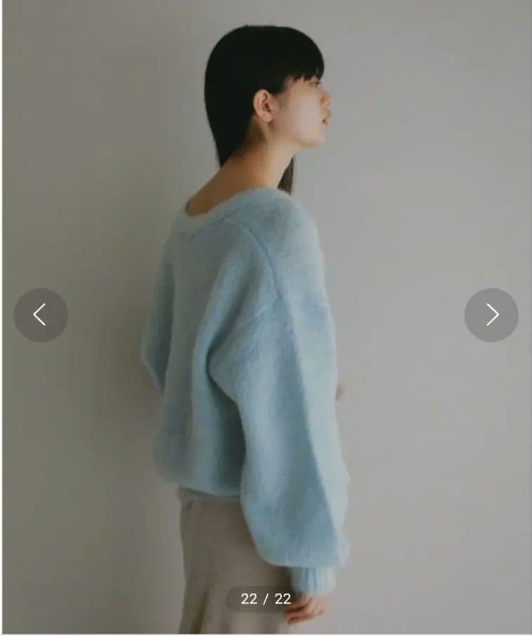 CASA FLINE 24AWモヘアニットカーディガン　ブルー