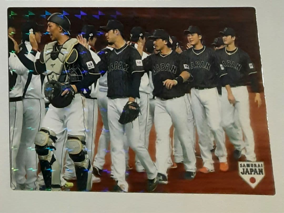 大谷翔平　2017カルビープロ野球チップス侍4枚セット金箔名前入り
