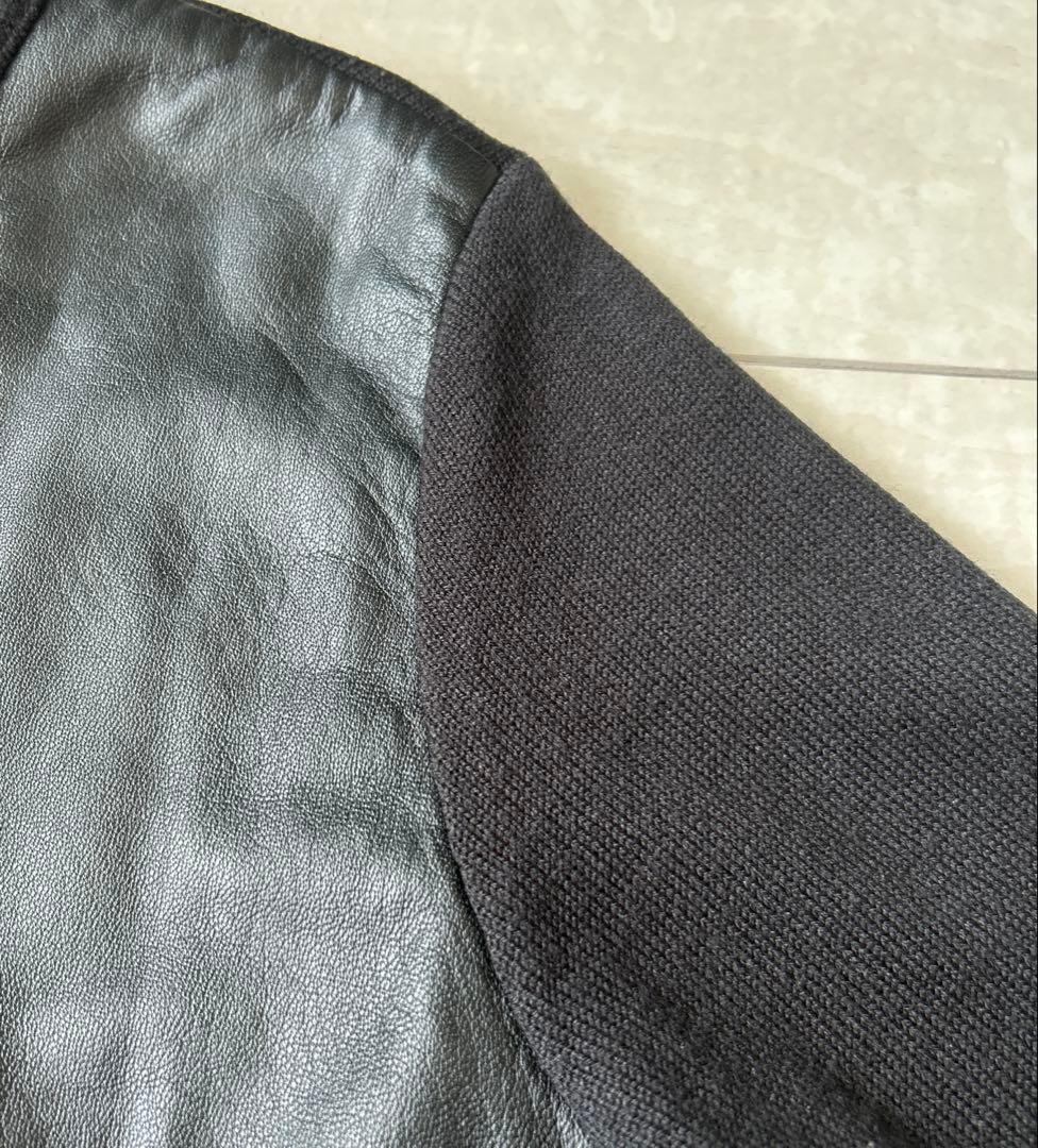 theory luxe セオリーリュクス　ニット＆レザー　カーディガン　黒　38