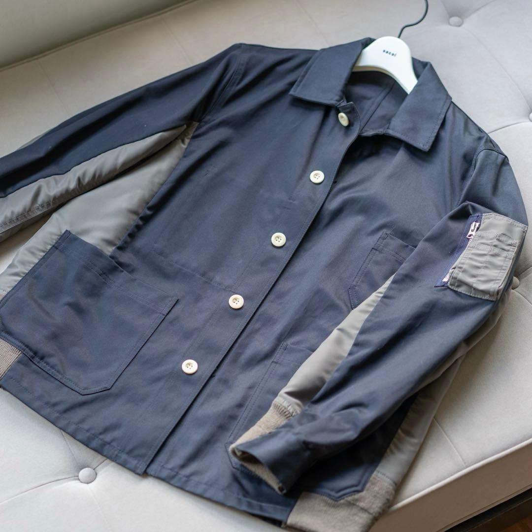 美品 sacai ドッキング ジャケット ブルゾン