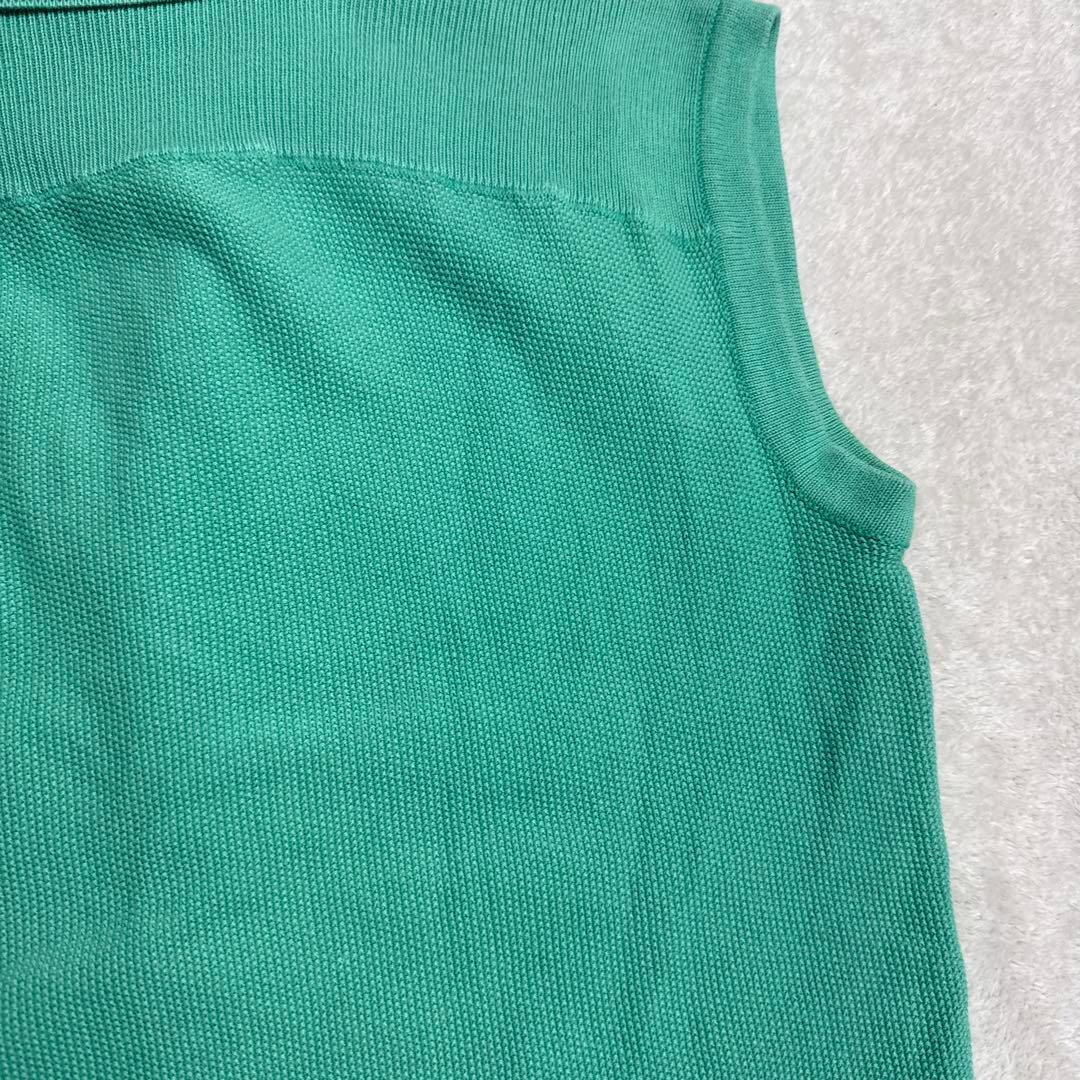 エルメスHERMES ノースリーブポロシャツ　ライトグリーン　S イタリア製