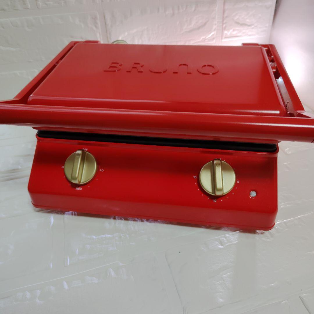 【未使用級】BRUNO グリルサンドメーカー ダブル レッド ホットサンド　赤色