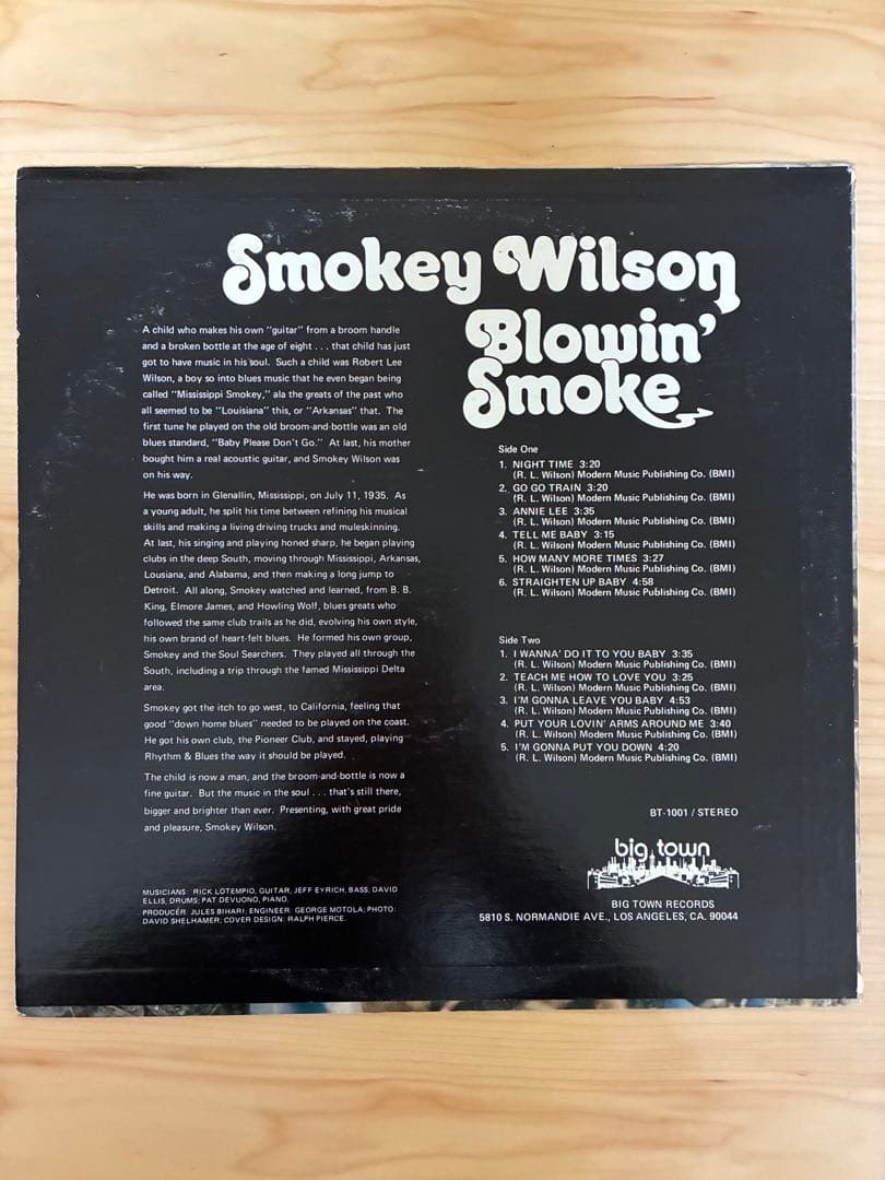 【LP】Smokey Wilson ‎/ Blowin' Smoke