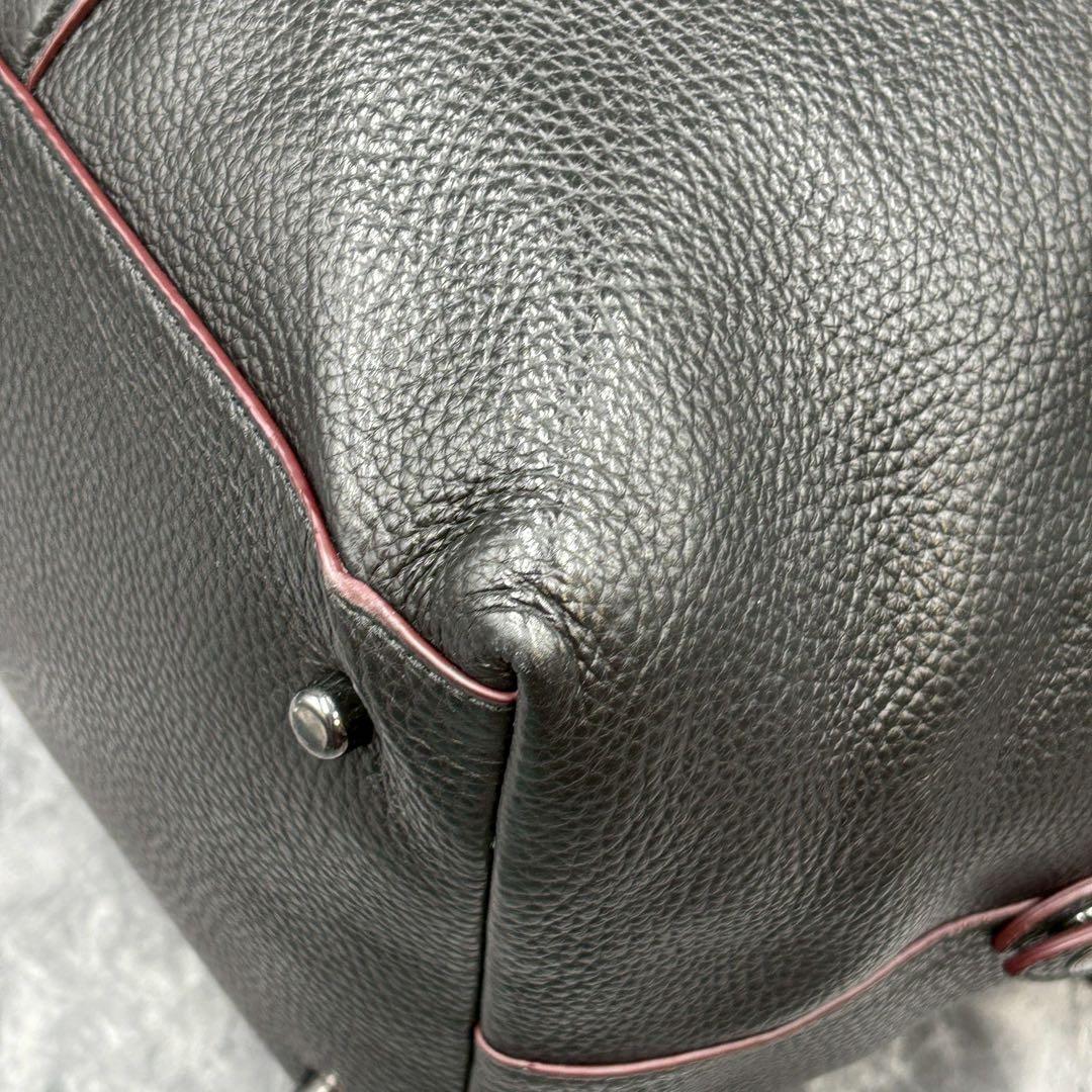 未使用級 COACH トレッカー ボストンバッグ 大容量 レザー ブラック