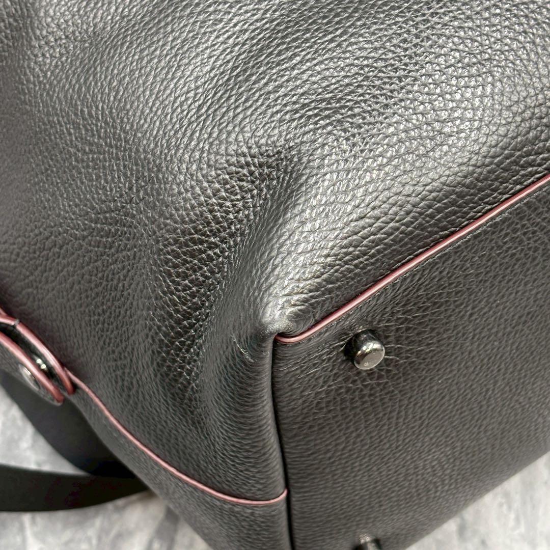 未使用級 COACH トレッカー ボストンバッグ 大容量 レザー ブラック