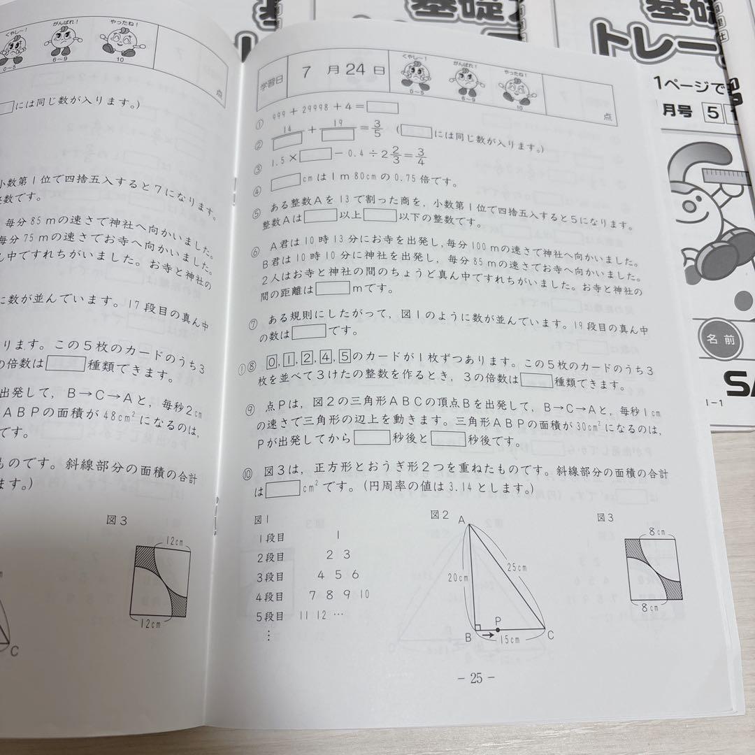 SAPIX サピックス　基礎トレーニング　5年生　2月-12月まで☆書き込みなし