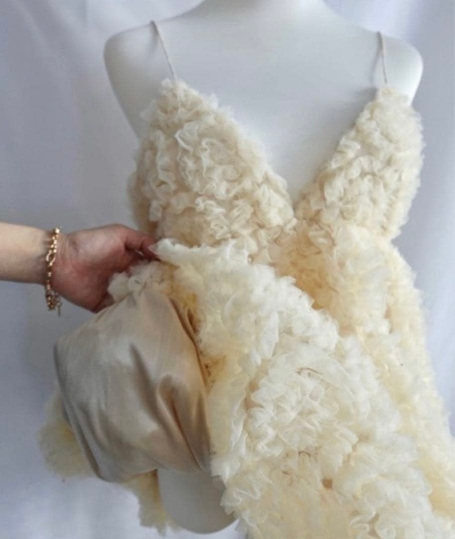 Notreemor tulle mini dress アイボリー