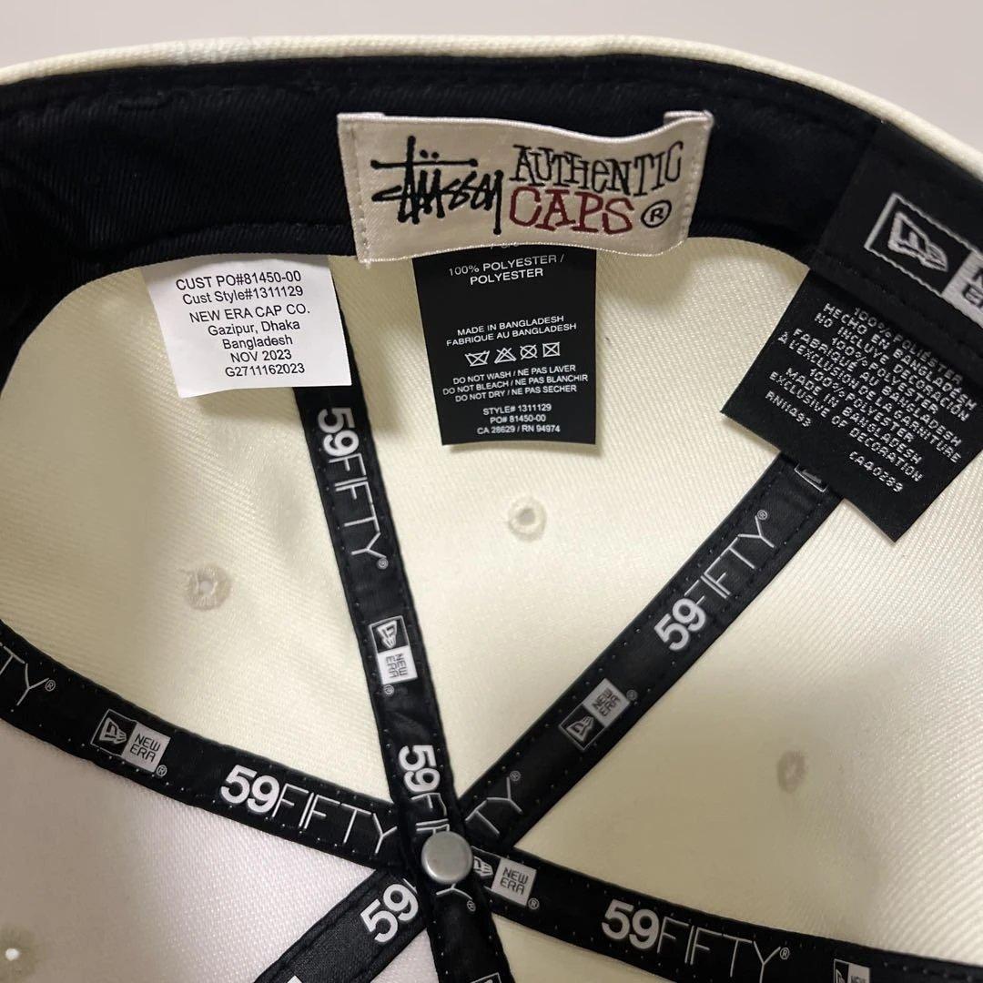 Stussy New Era 59Fifty 8 Ball “Bone” 3/8