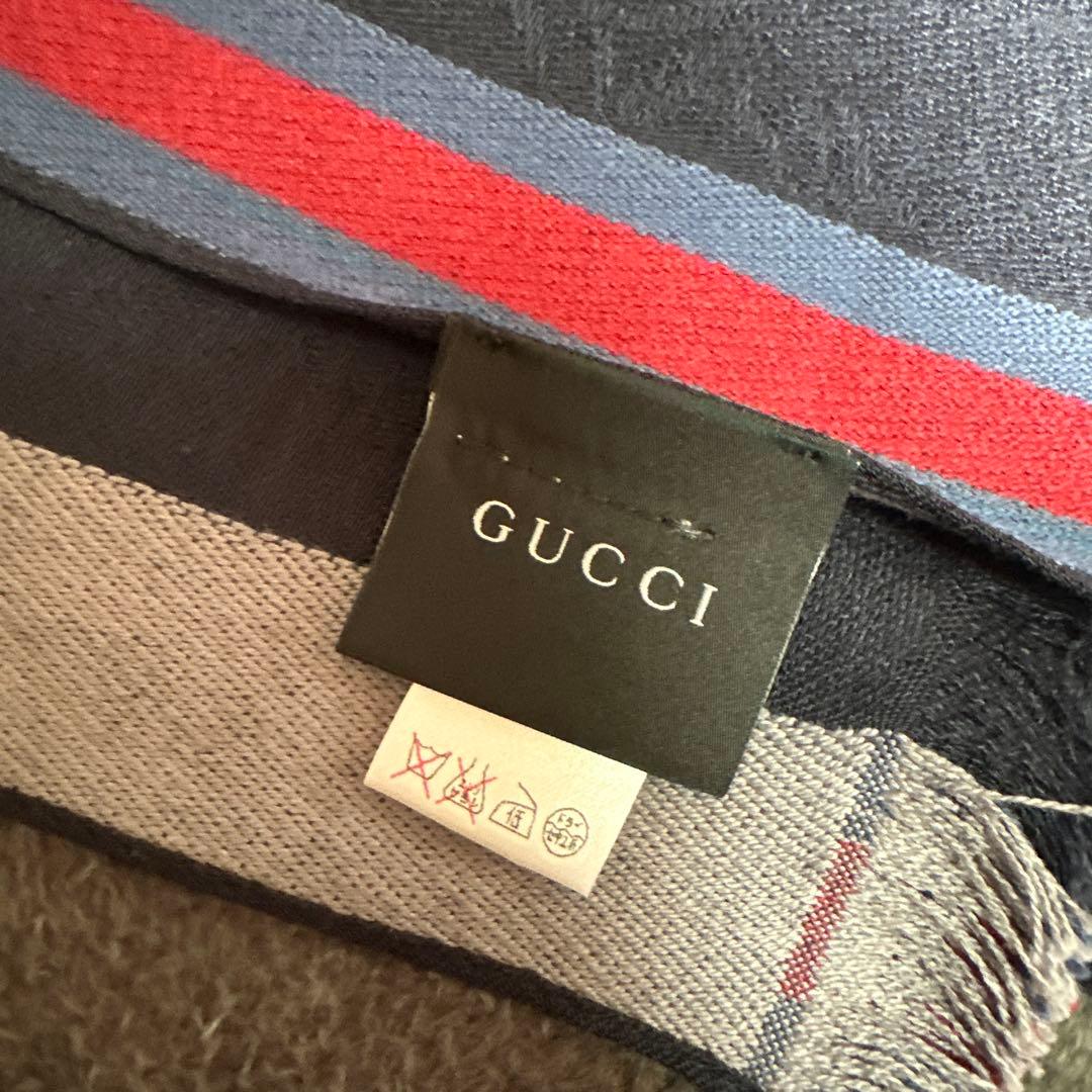 GUCCI ダークブルー ストール 値下げ交渉可能