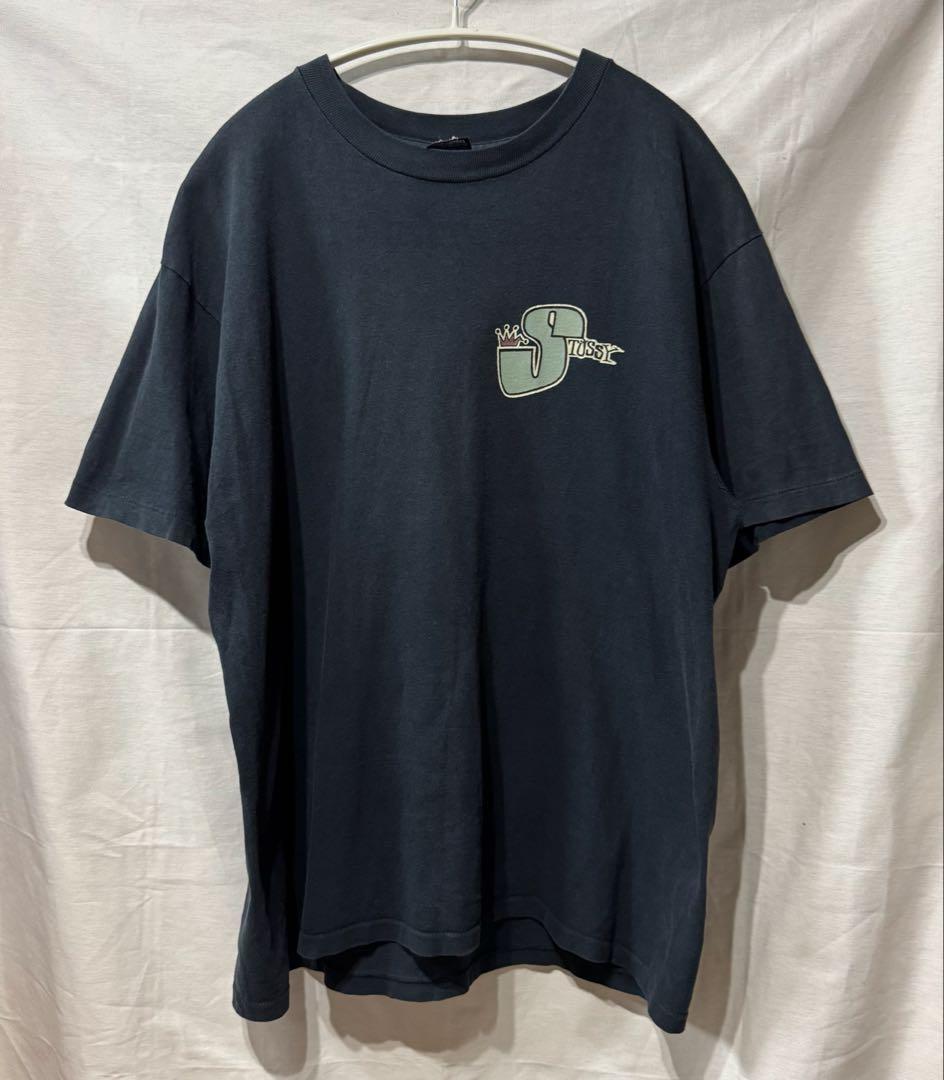 80s OLD STUSSY Tシャツ 折れクラウン 黒タグ後期 USA製