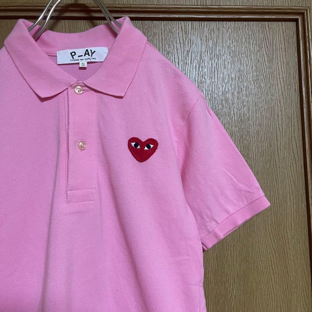 PLAY COMME des GARCONS ハートロゴ ポロシャツ ピンク