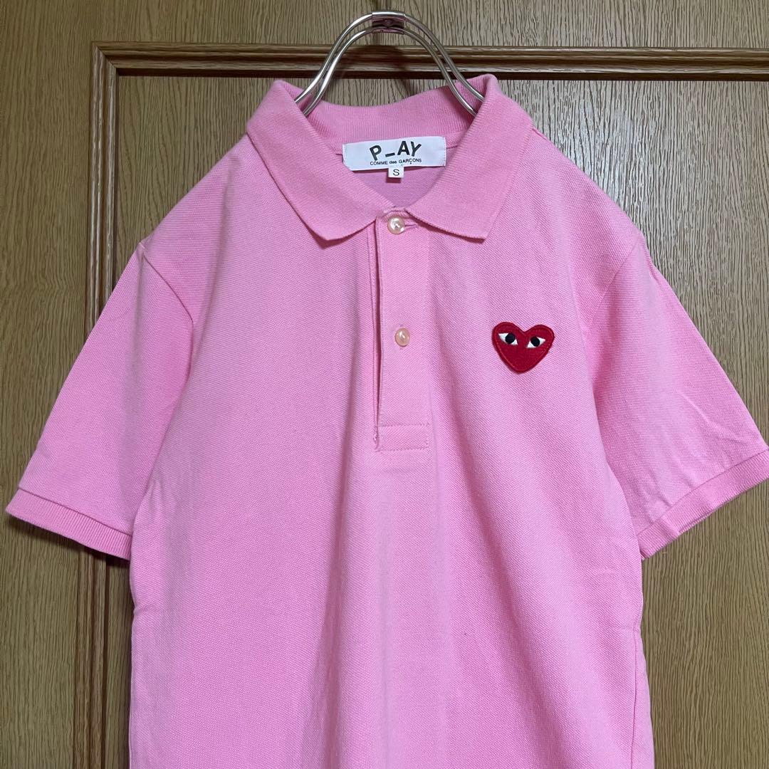 PLAY COMME des GARCONS ハートロゴ ポロシャツ ピンク