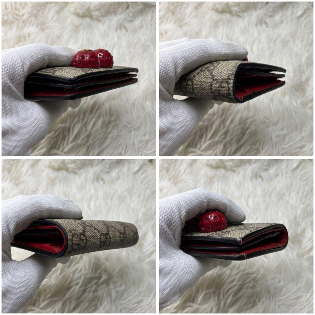 ✨美品✨ GUCCI 二つ折り財布 チェリー GG柄 ストーン抜けナシ
