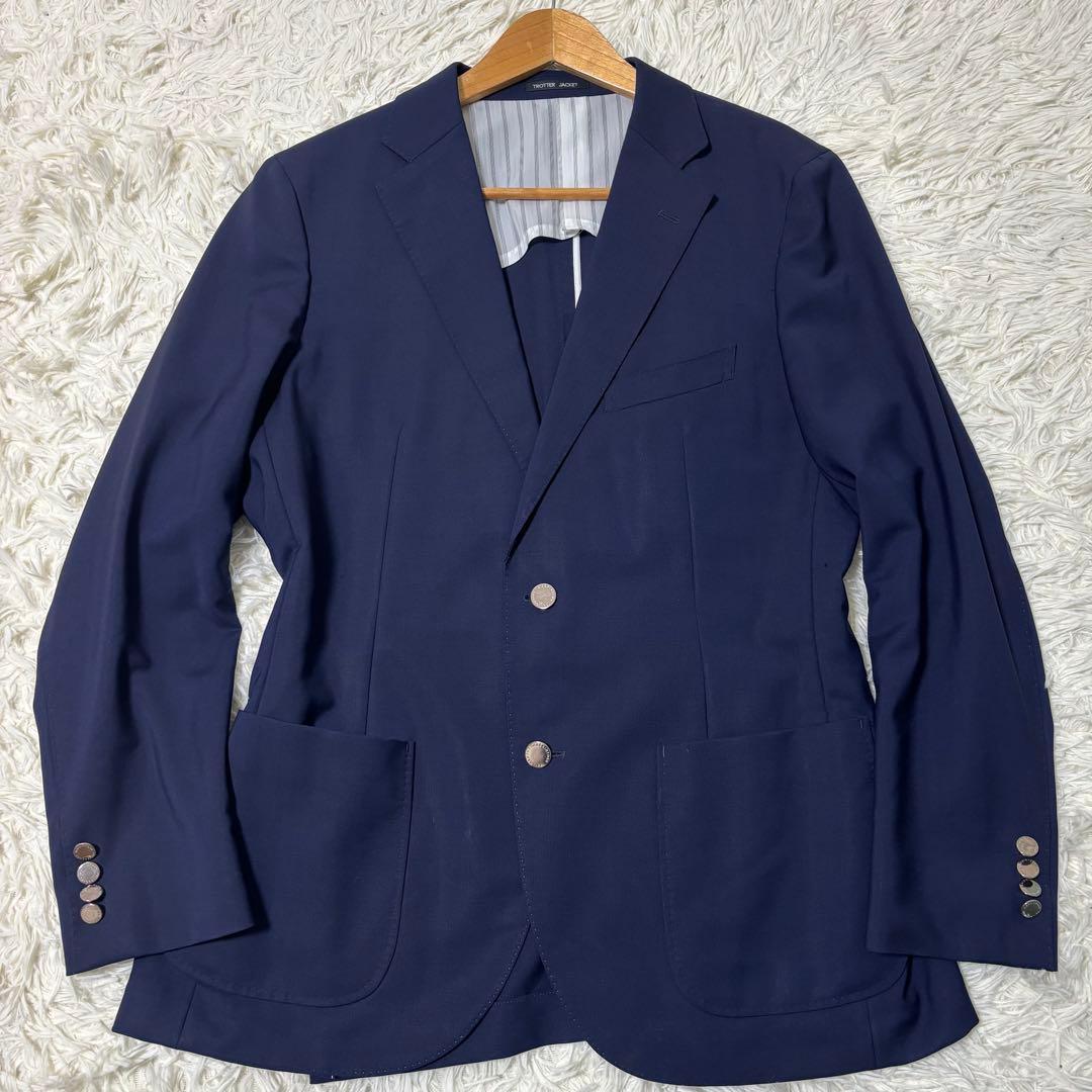 美品 マッキントッシュ 紺ブレ トロッタージャケット キッドモヘヤ 洗える L