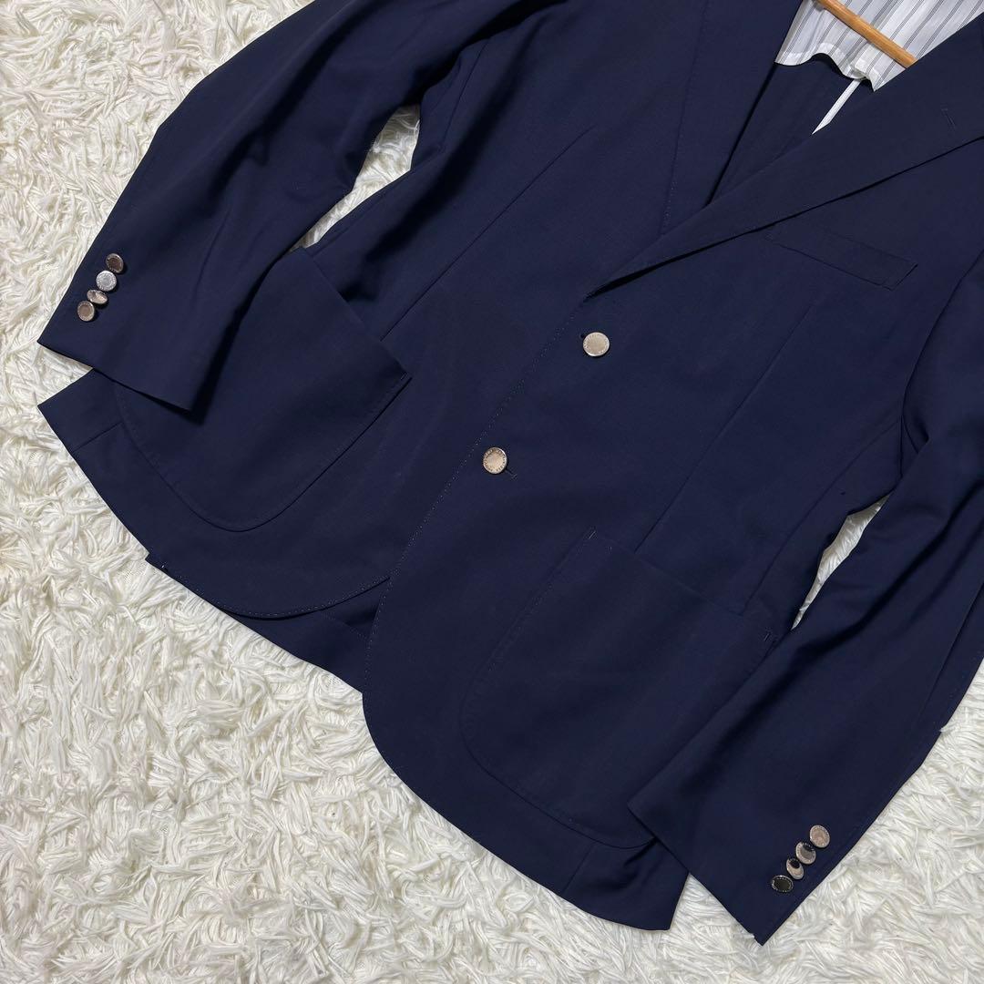美品 マッキントッシュ 紺ブレ トロッタージャケット キッドモヘヤ 洗える L