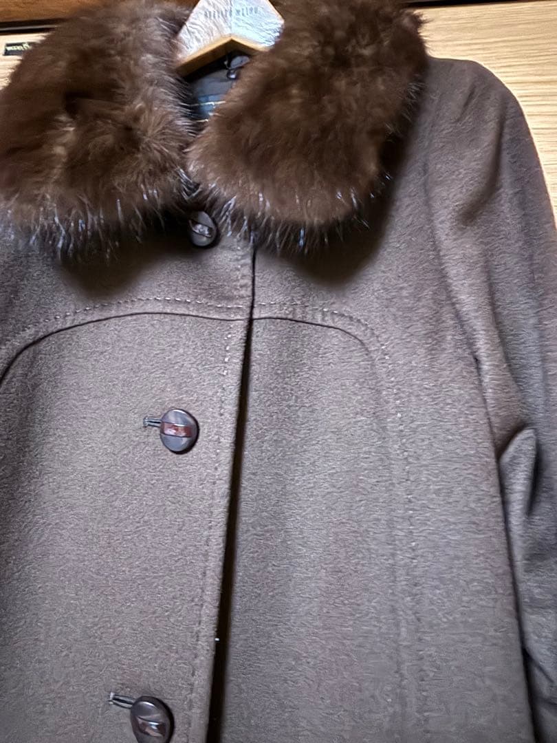 美品　レリアン　カシミヤ100% ロシアンセーブル　ロングコート　オススメ。