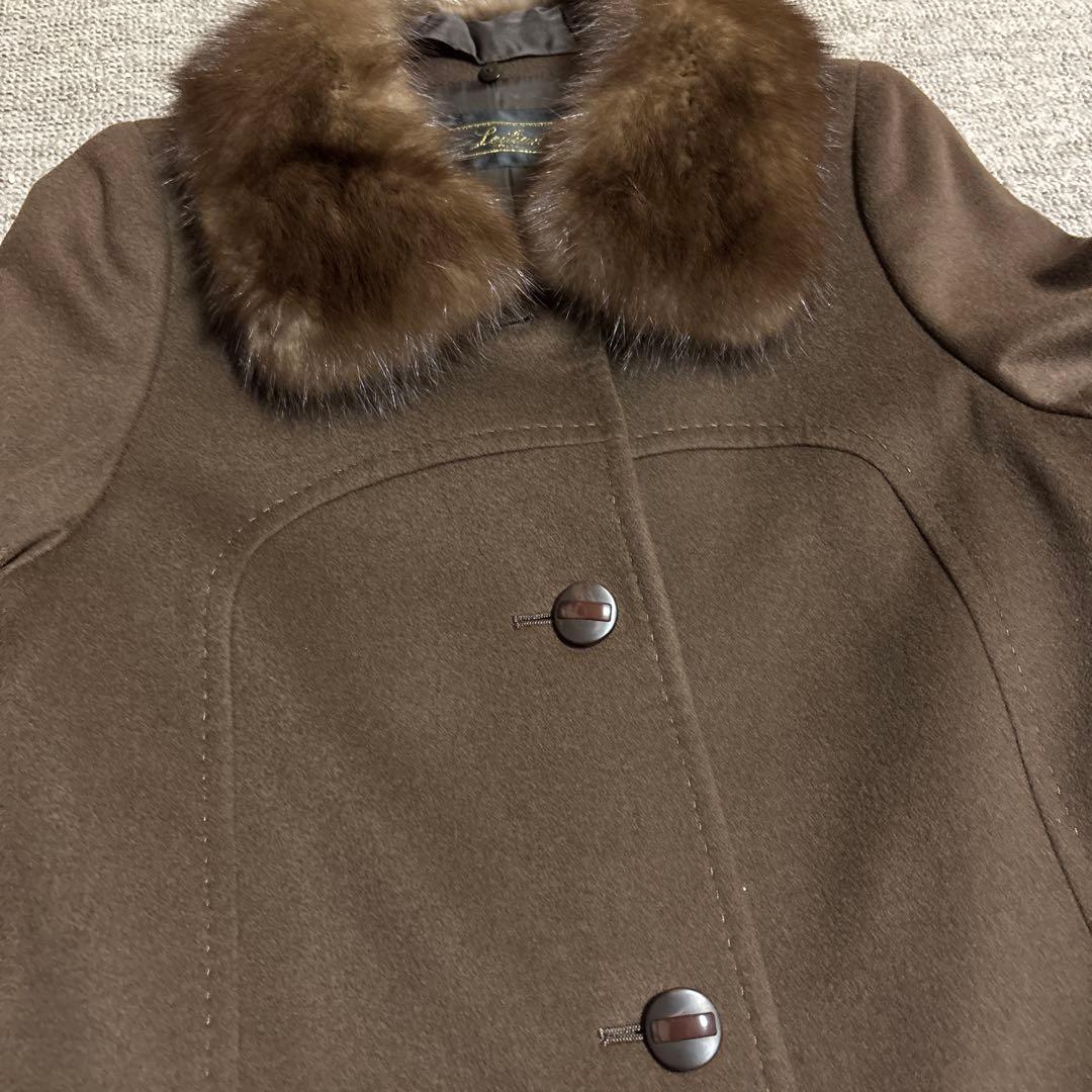美品　レリアン　カシミヤ100% ロシアンセーブル　ロングコート　オススメ。