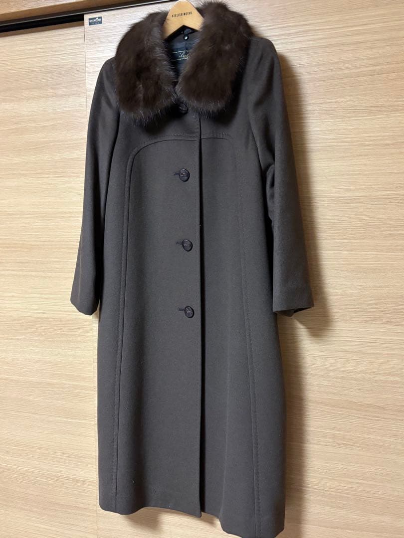 美品　レリアン　カシミヤ100% ロシアンセーブル　ロングコート　オススメ。