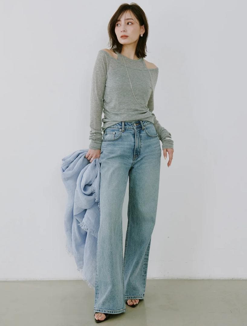 【anuans】Wide leg denim/サイズ1