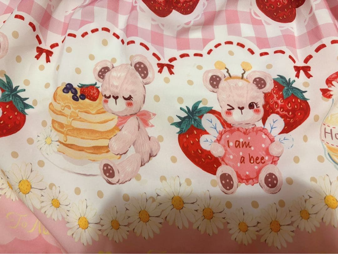 toalice トゥアリス ジャンパースカート ピンク いちごハニーベア
