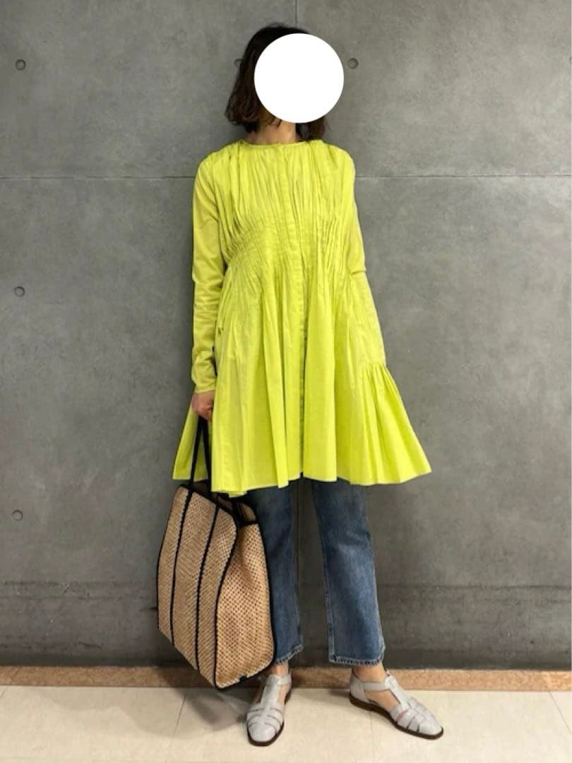 765 未使用級✨ マーレット 23SS キャザーワンピース ライトグリーン