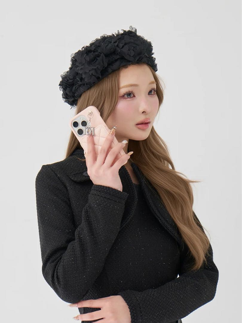 キルティングミラーDDチャームiPhoneケース iPhone17 ピンク 17