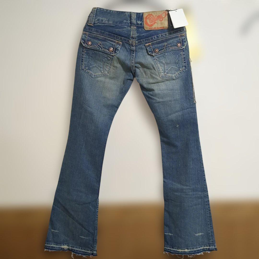 ヒステリックグラマー　ヒスガール　ブーツカット　デニム　新品未使用　缶バッチ