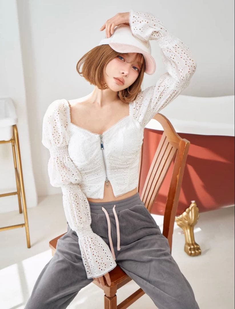 Darich コットンレースデザイントップス