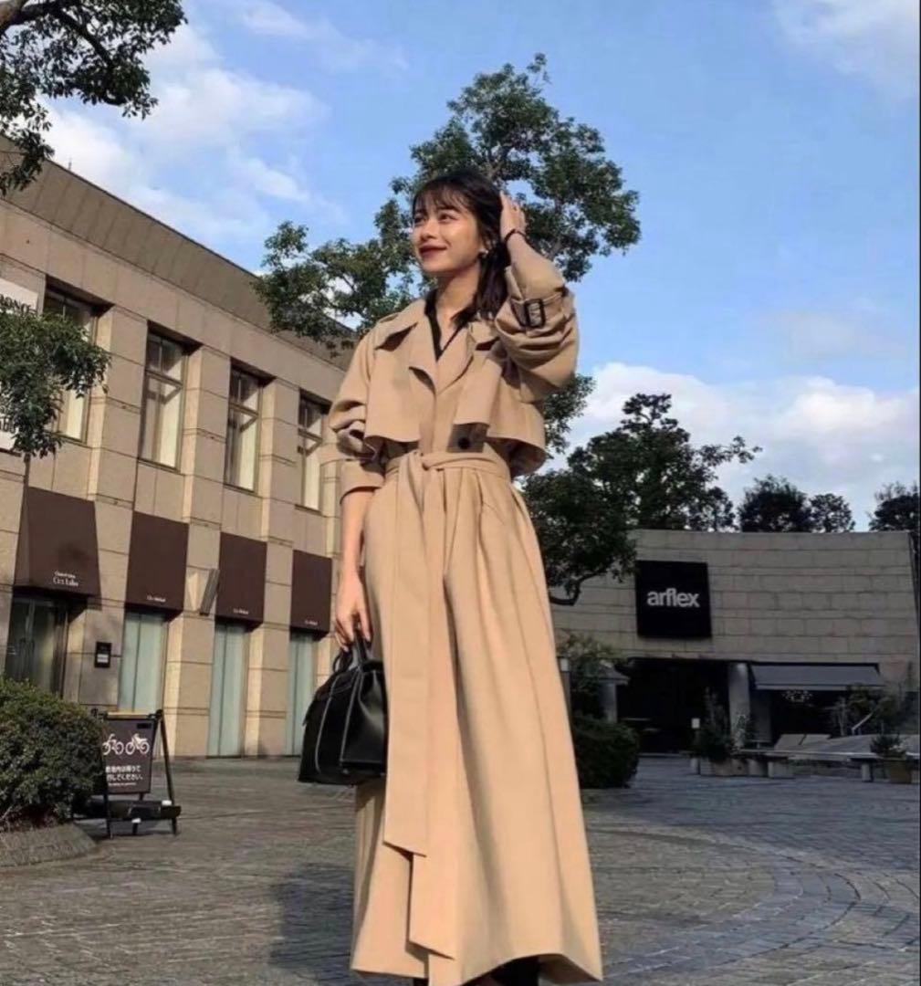 L'Or(ロル)トレンチコート／stand collar long coat