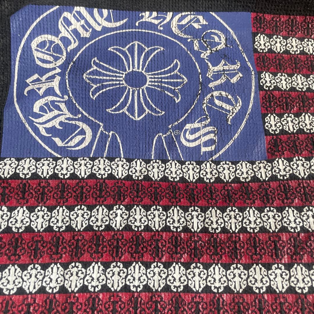 クロムハーツ アメリカンフラッグ Tシャツ Lブラック　ロンＴ　サーマル