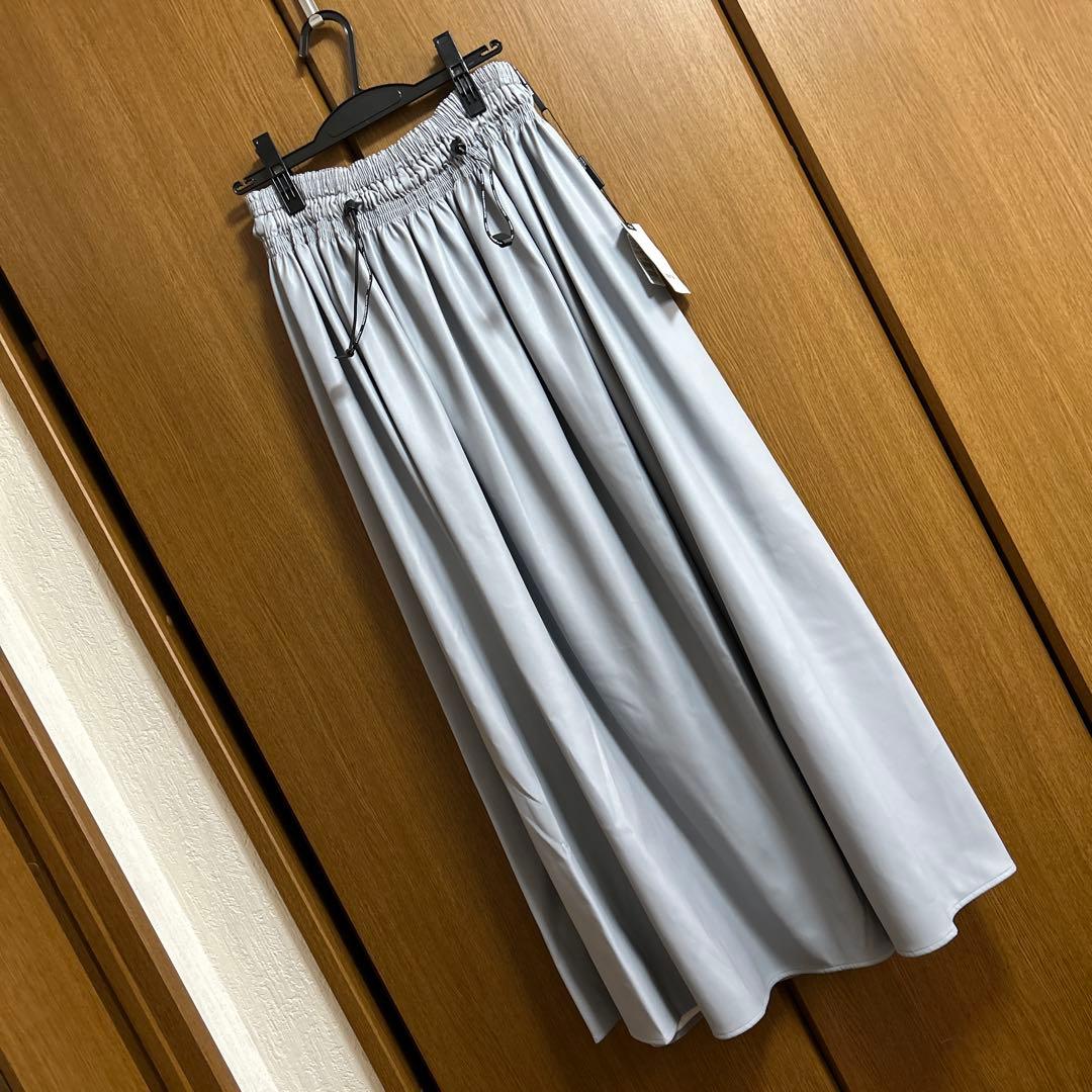 ダブルスタンダードクロージング エッセンシャル　フェイクレザーマキシスカート