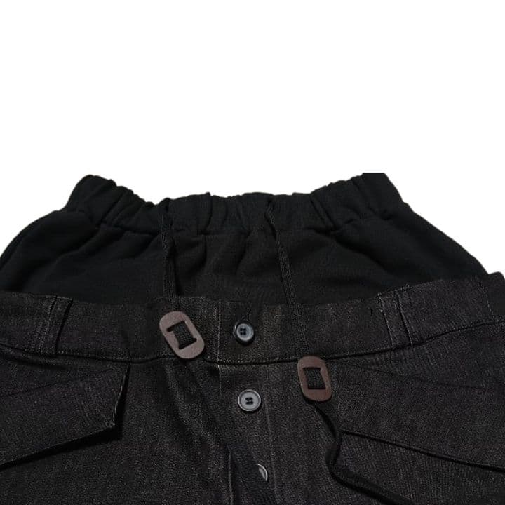 【未使用品】Unplugged/アンプラグド★切替ブラックサルエルデニム