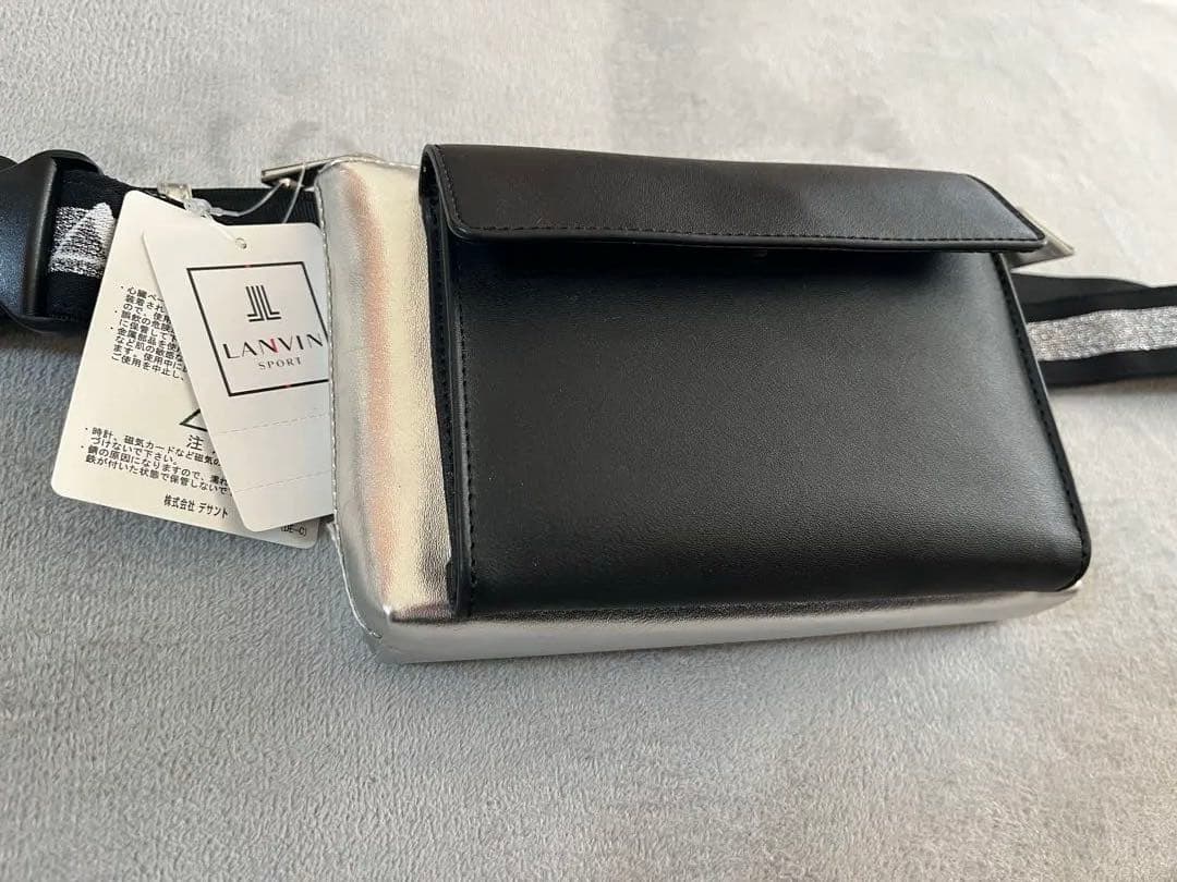 新品　LANVIN SPORT ボディバッグ ブラック・シルバー　ゴルフ