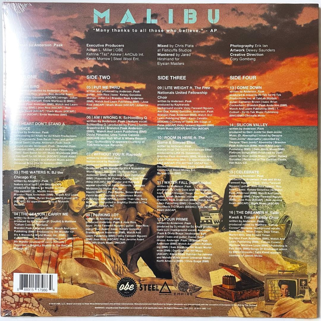 未開封 Anderson .Paak / Malibu 2LP レコード