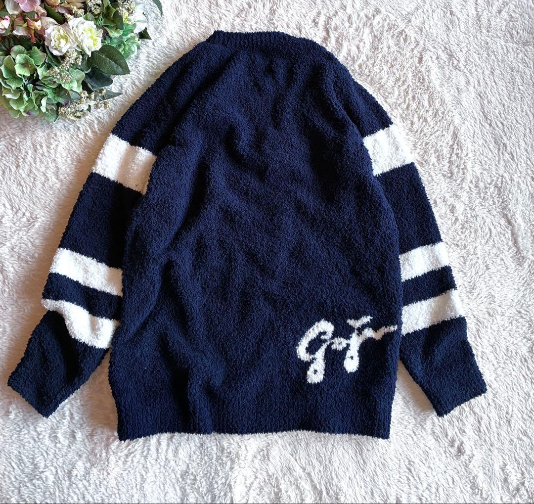 新品タグ付 伊太利屋 ボアニット 大きめ プルオーバーストーン刺繍ロゴ入り日本製