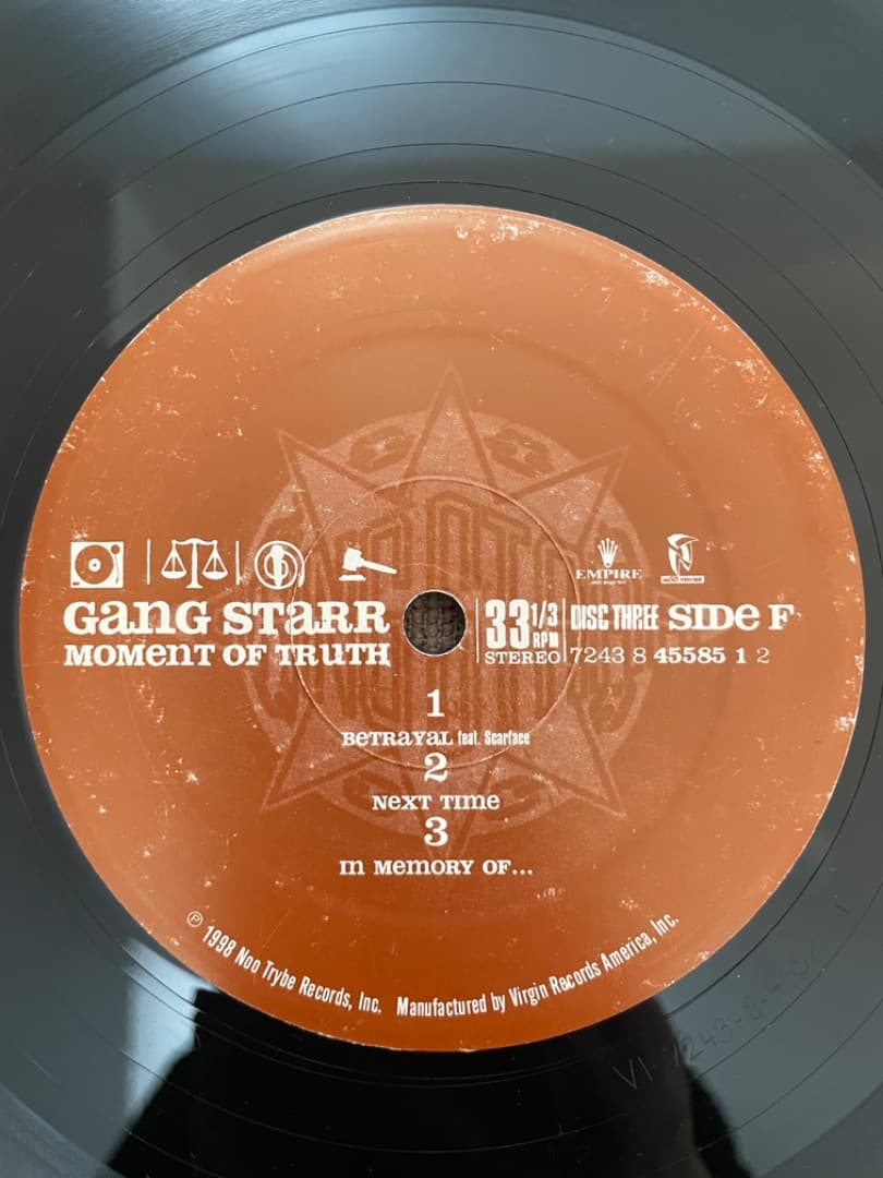 gang starr moment of truth レコード　3LP