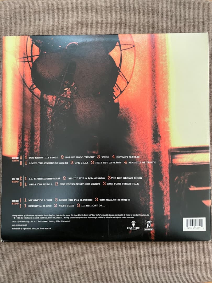 gang starr moment of truth レコード　3LP