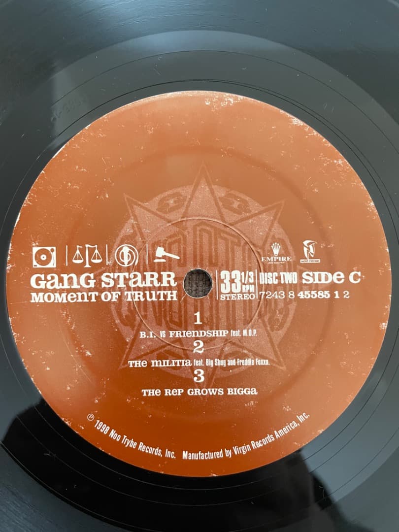gang starr moment of truth レコード　3LP