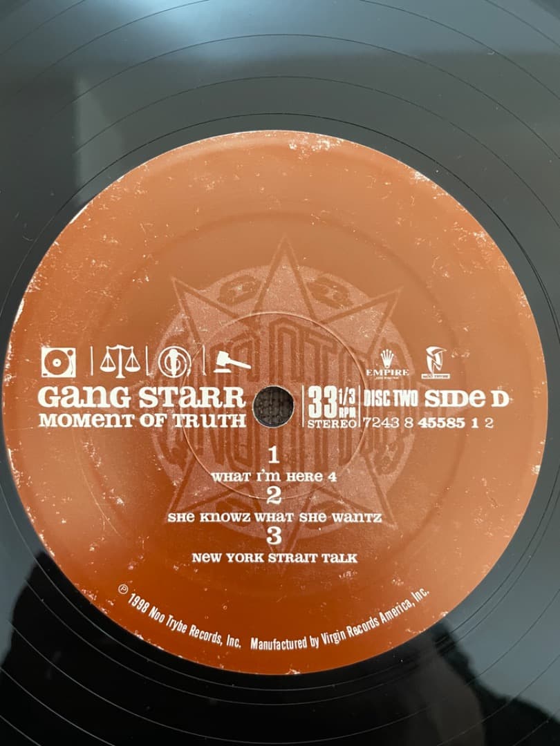 gang starr moment of truth レコード　3LP
