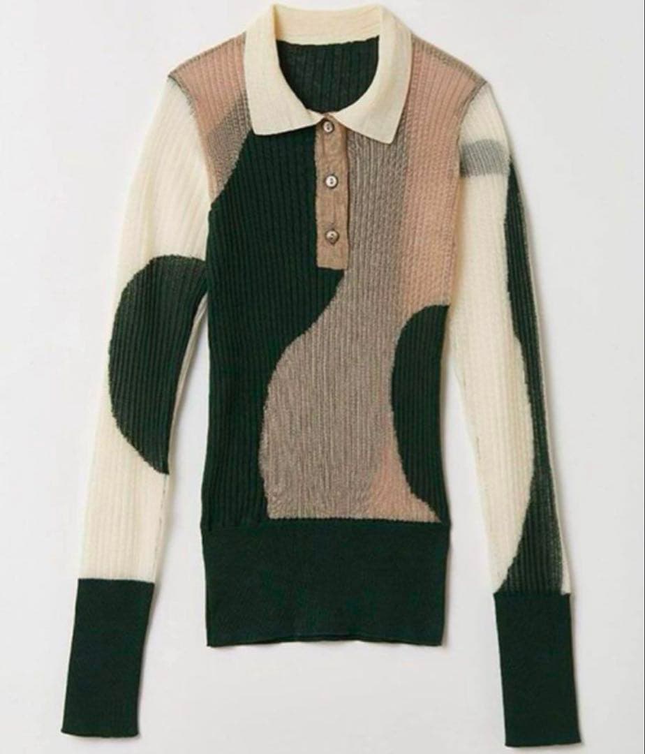 leinwande knit polo グリーン